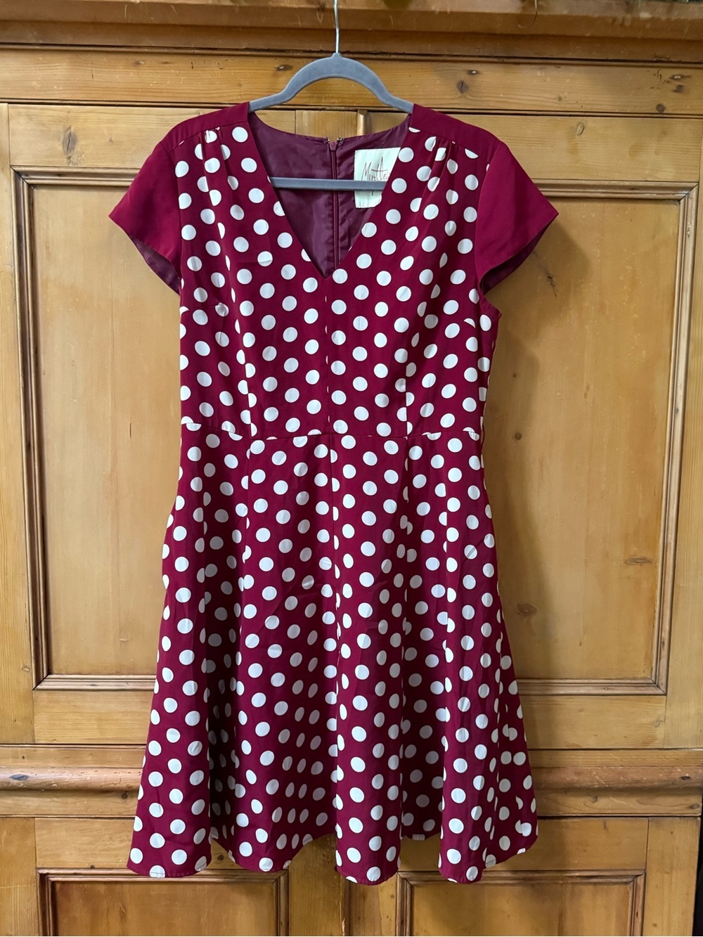 ModCloth Myrtlewood of California Red Polka Dot Fit-and-Flare Dress